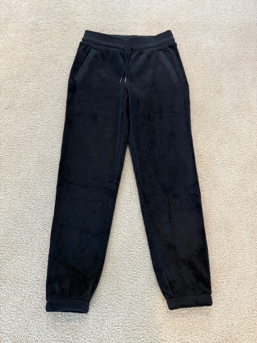 NWOT Athleta Recover Cozy Jogger Black Plush Fleece Pants Size XS